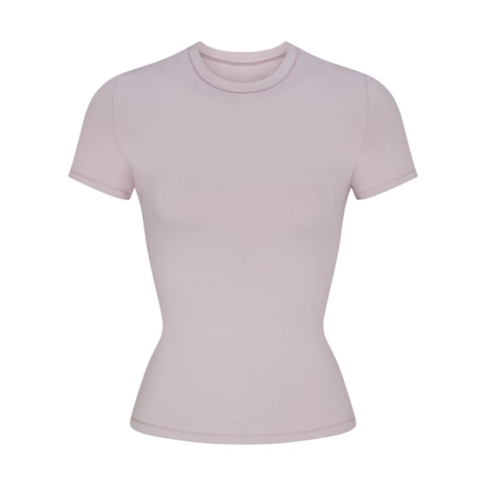 SKIMS COTTON JERSEY T-SHIRT IN OYSTER S